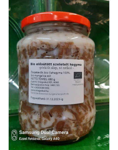 Bio elősütött, szeletelt hagyma, pörkölt alap, só nélkül 670 g