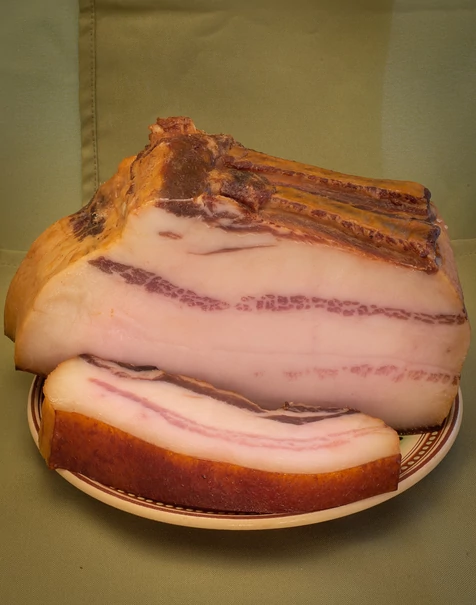 Bio mangalica húsos szalonna, porccal -füstölt- Bio mangalica húsos szalonna, porccal -füstölt-