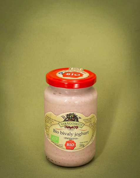 Bio bivaly joghurt 350g -meggyes-